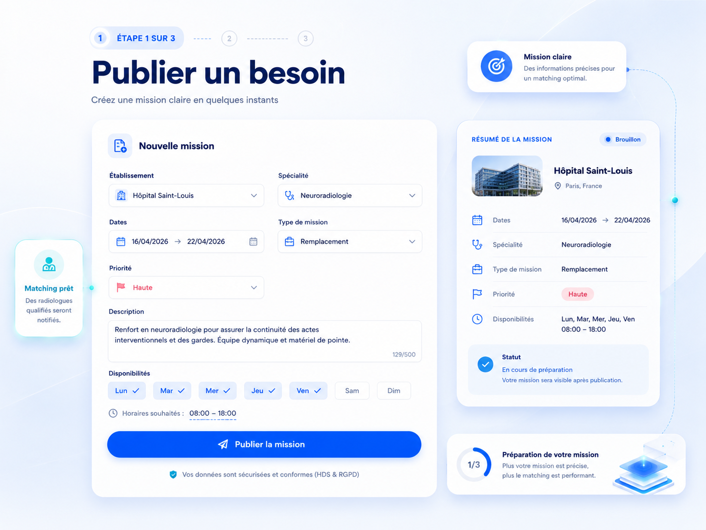 Publier un besoin sur RadioVac